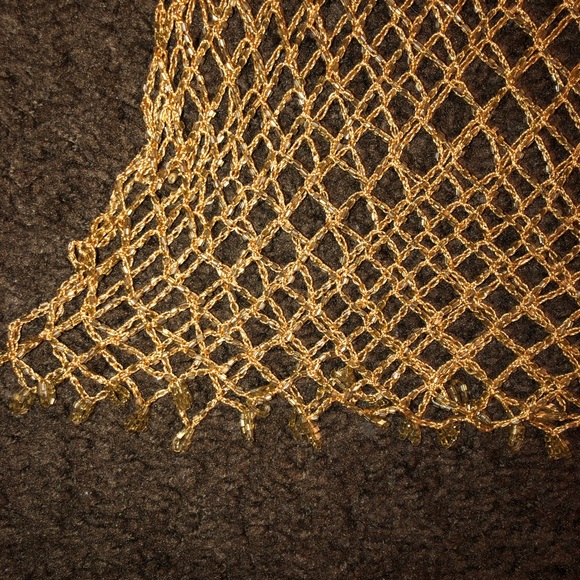 Gold beaded tank top. - Picture 3 of 3